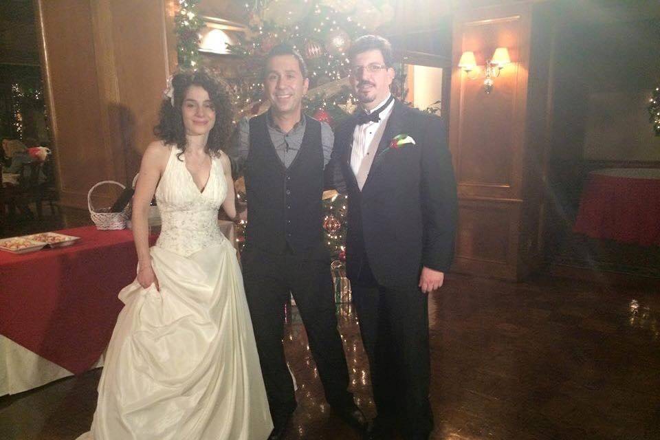 Chris with the Bride and Groom