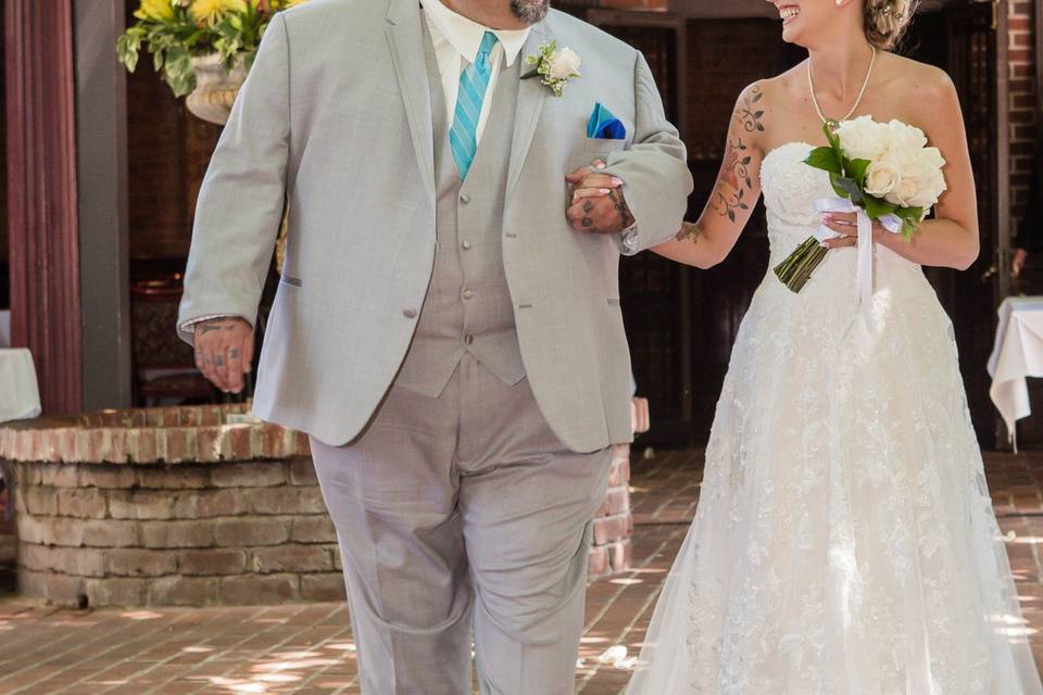 Dad walking Bride down aisle