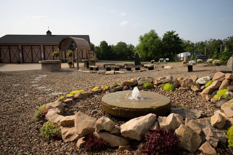 Millstone fountain