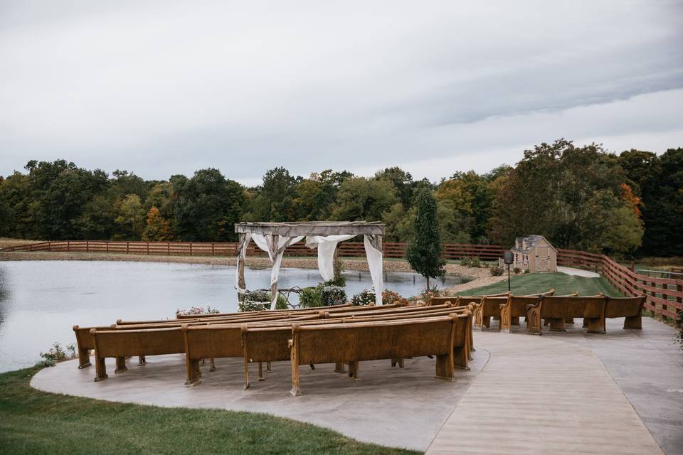 Ceremony site by the pond