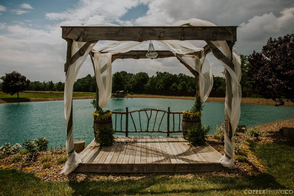 Pergola by the pond