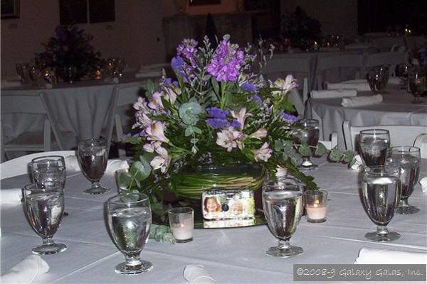 Table setup with centerpiece