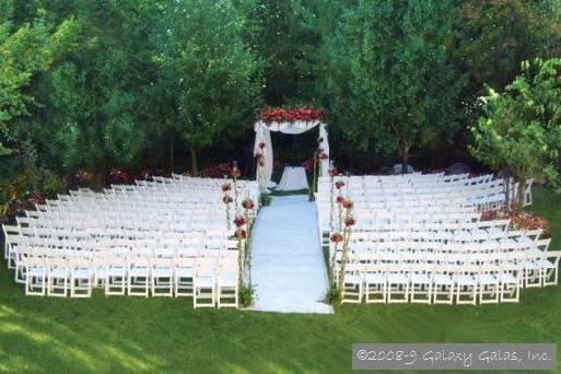 Outdoor wedding setup