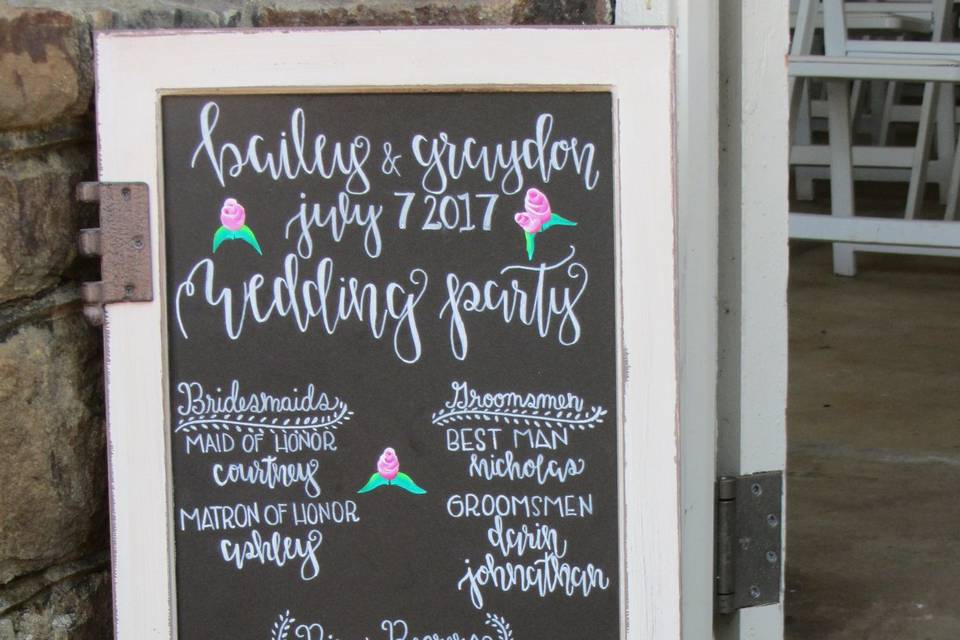 Wedding signage