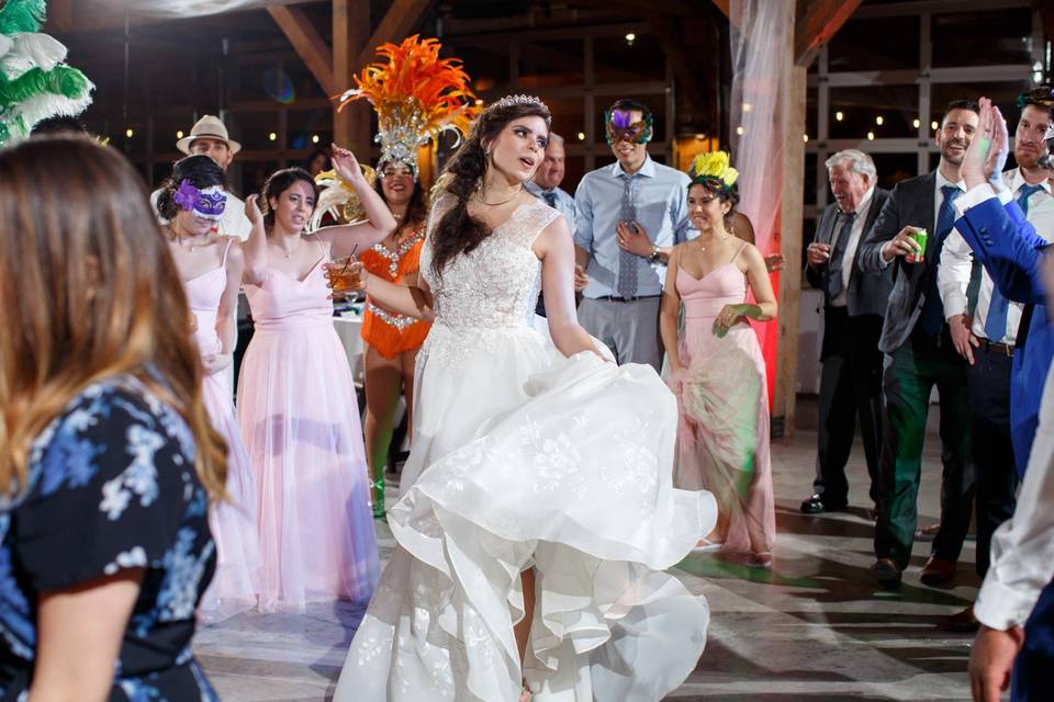 Bride dancing