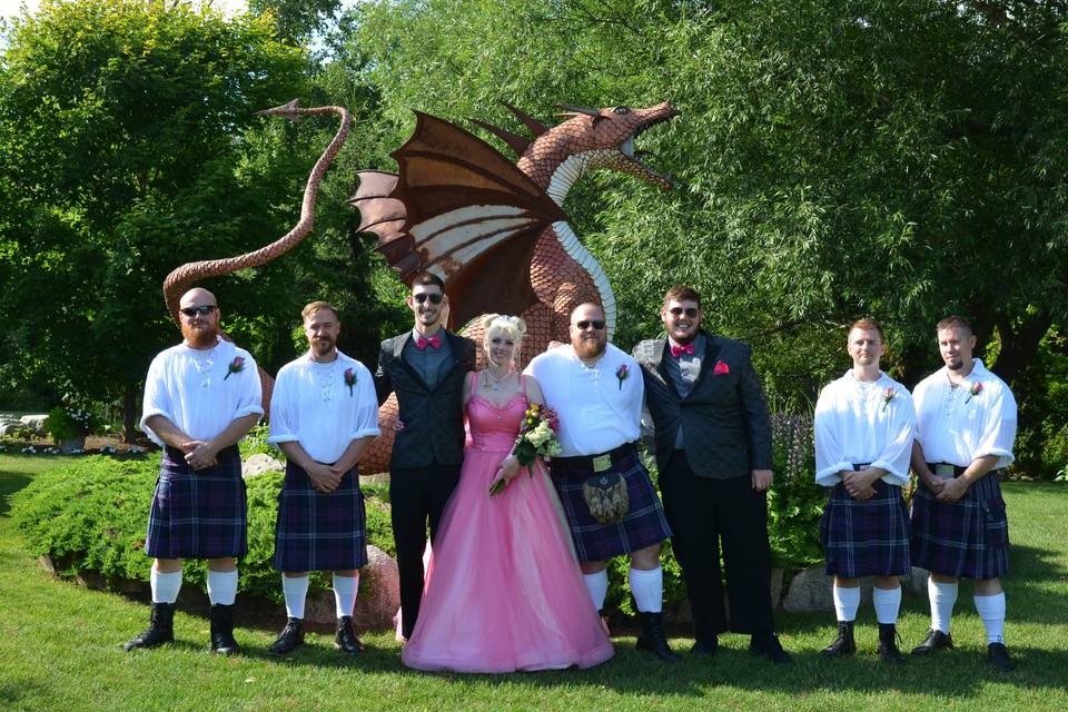 Wedding Party and Dragon