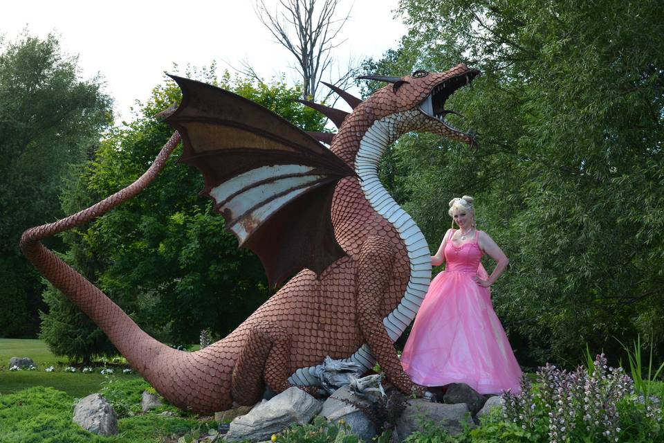 Bride takes on the dragon