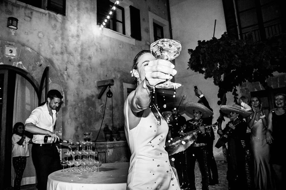 Champagne time at wedding