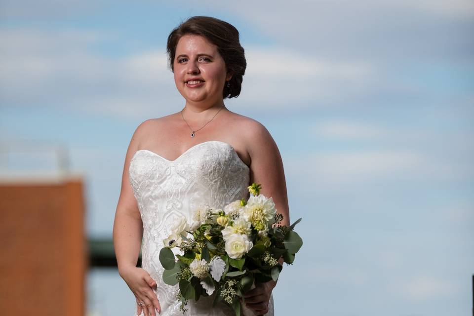 White and Green Bridal Bouquet