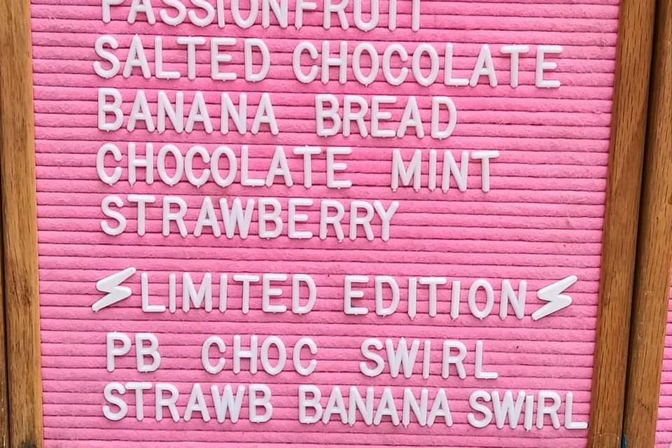 Flavor menu board