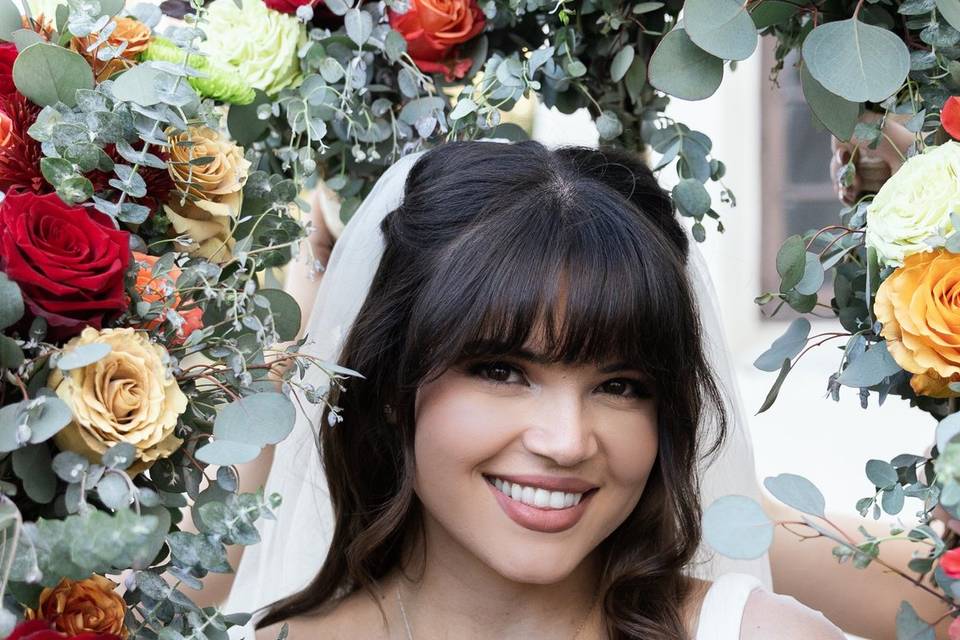 Bride + her florals