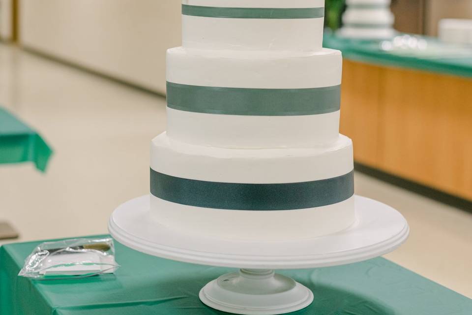 Emerald & White Wedding Cake