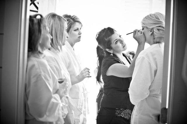 The bride preparing