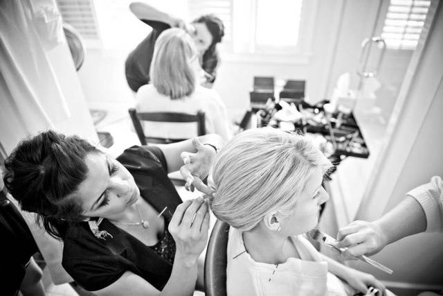 The bride getting ready