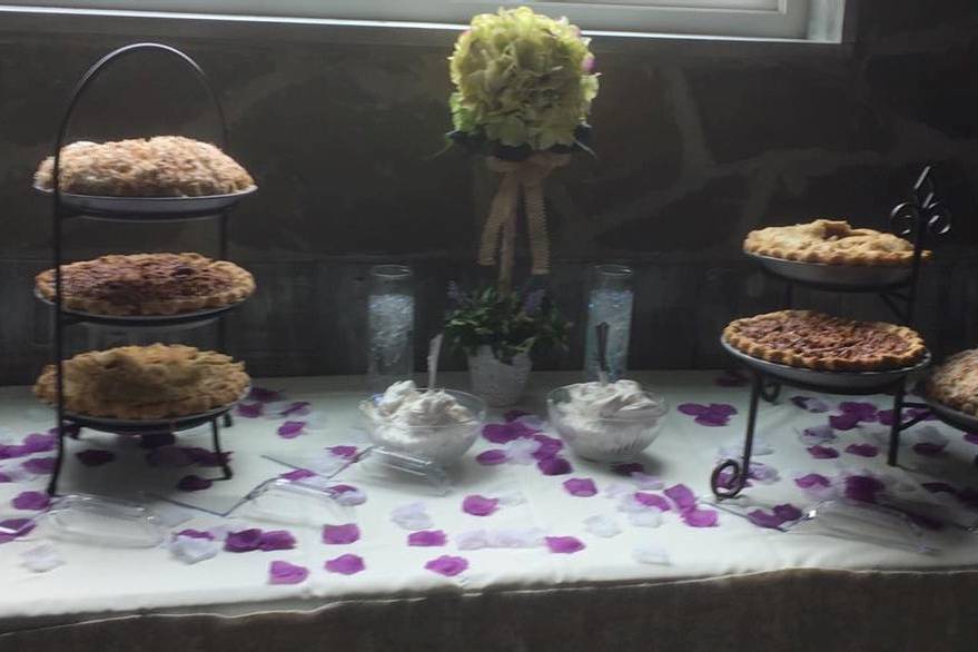 Tiered Pie Table with petals