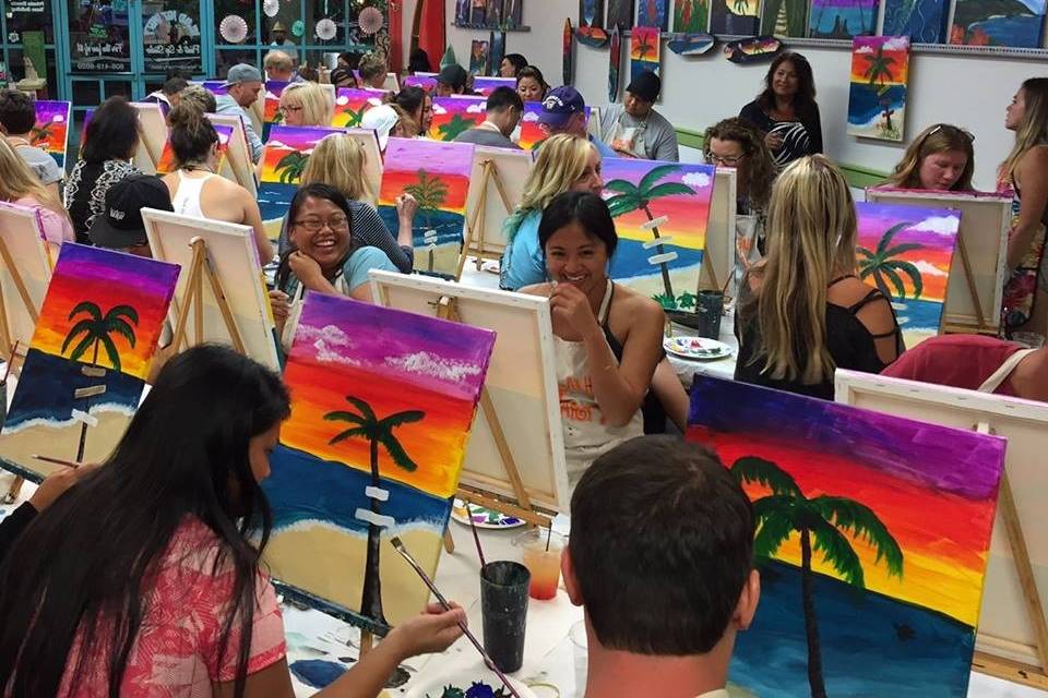 Island Art Party - having a good time
