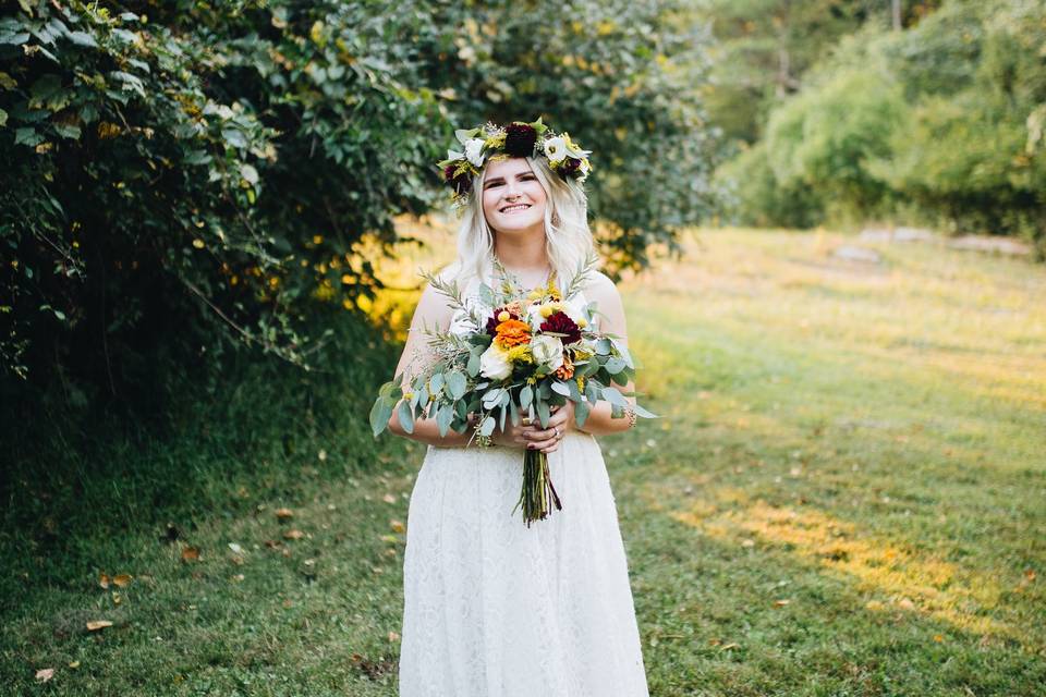 Bride holding her bouquet