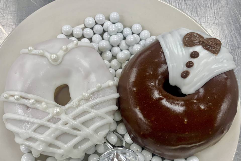 Custom Bride and Groom Donuts