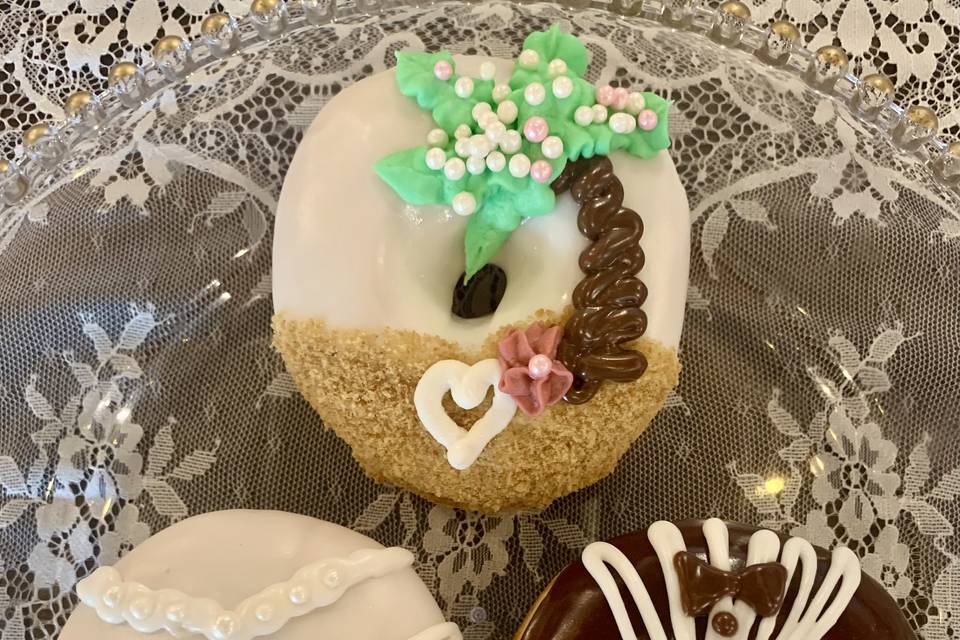 Custom Bride and Groom Donuts