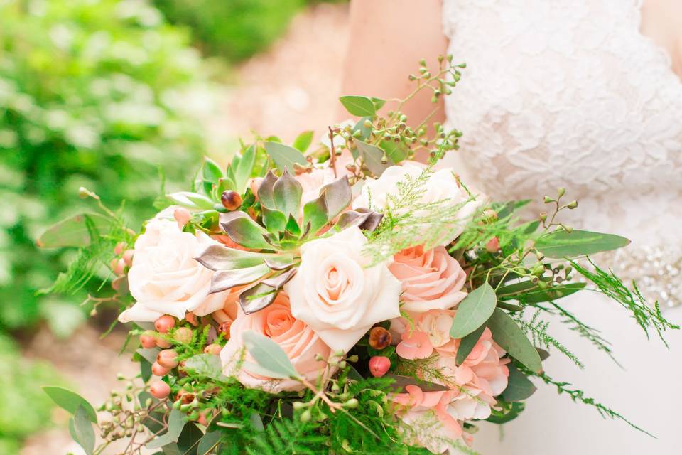 Bride holding her bouquet