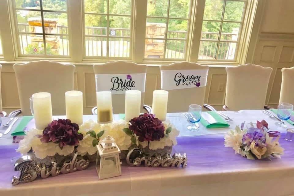 Bride/Groom Table