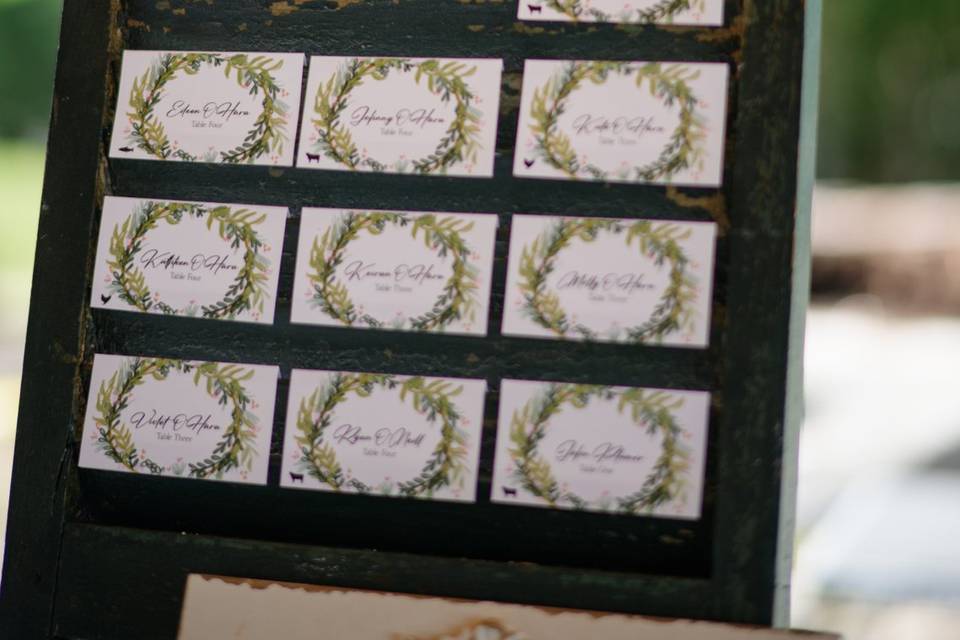 Custum Illsutrated Escort Card