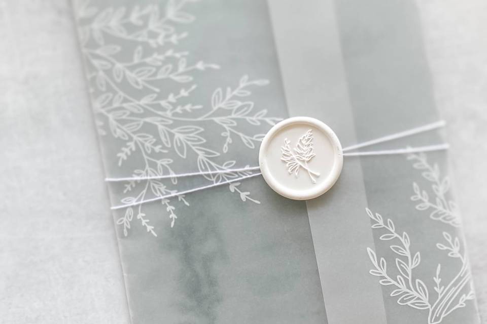 Vellum wrap with wax seal