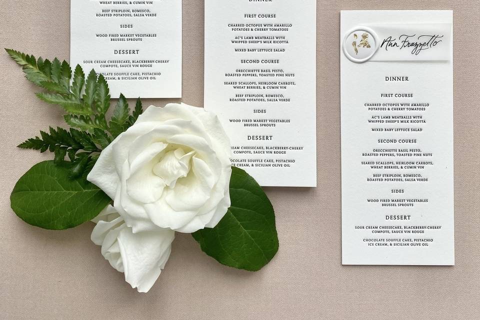 Menu + Place Card combo