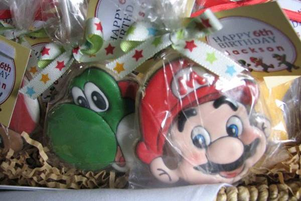 Mario Brothers theme birthday -- custom tags