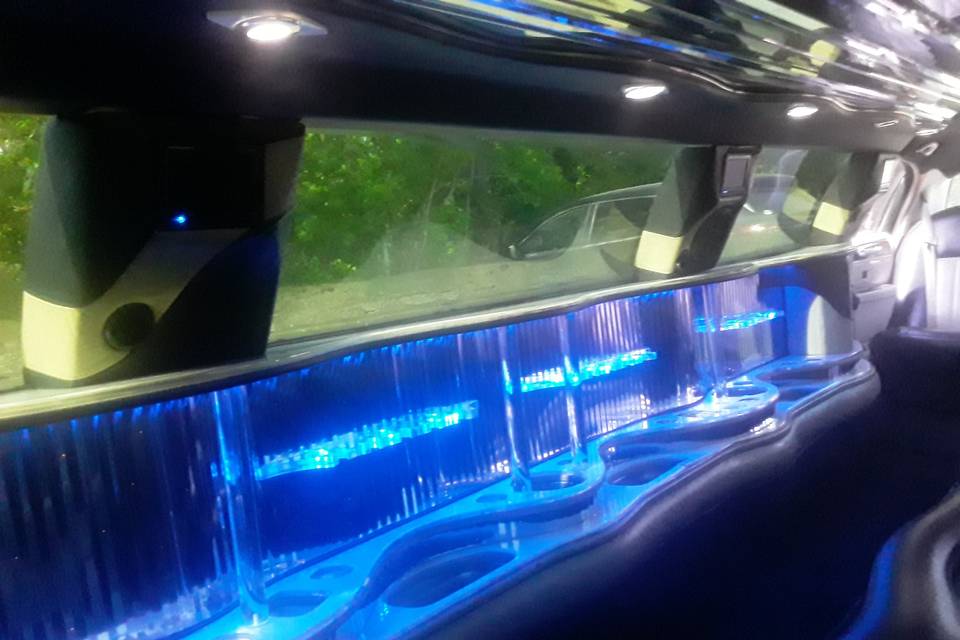 In side of limo bar
