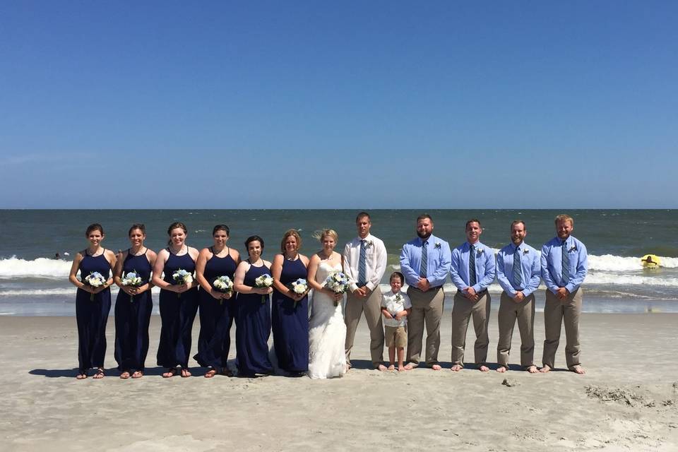 The couple's bridesmaids and groomsmen