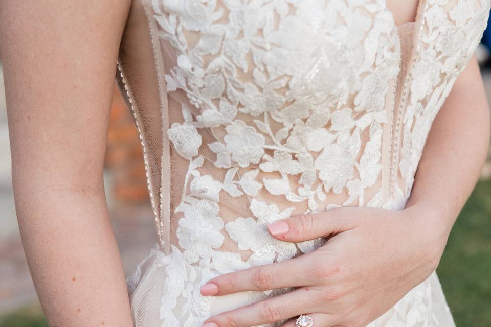 Close-up of the dress