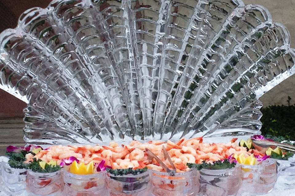 Ice Carving with Shrimp
