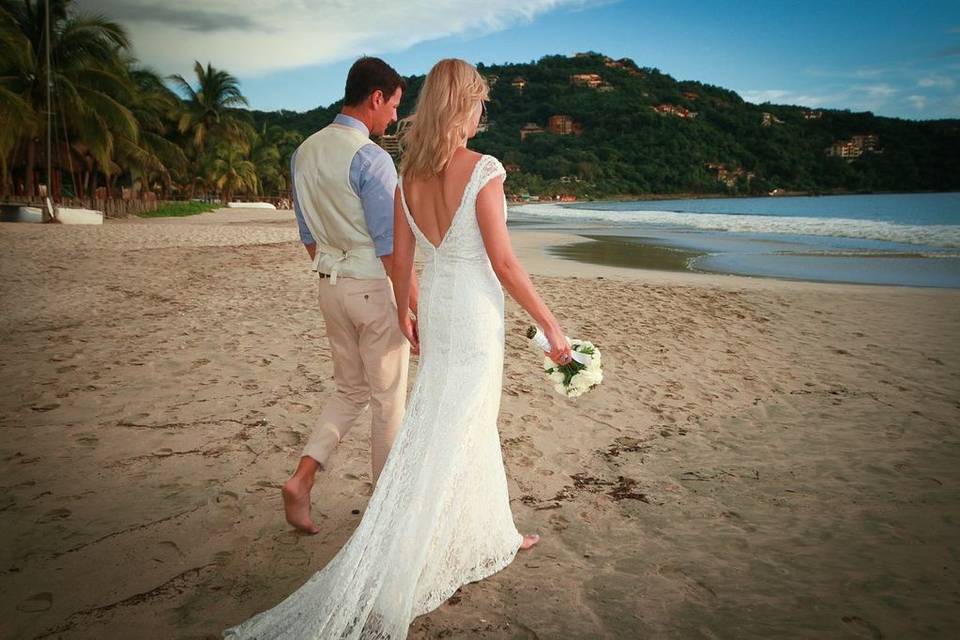 Walking on the beach