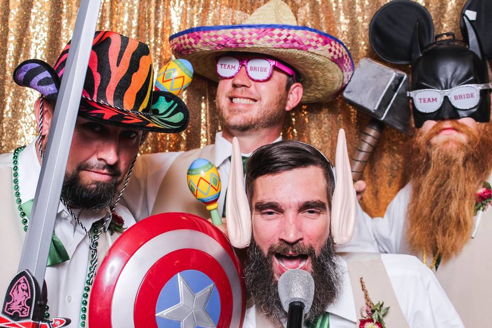 Groomsmen in Photo Booth