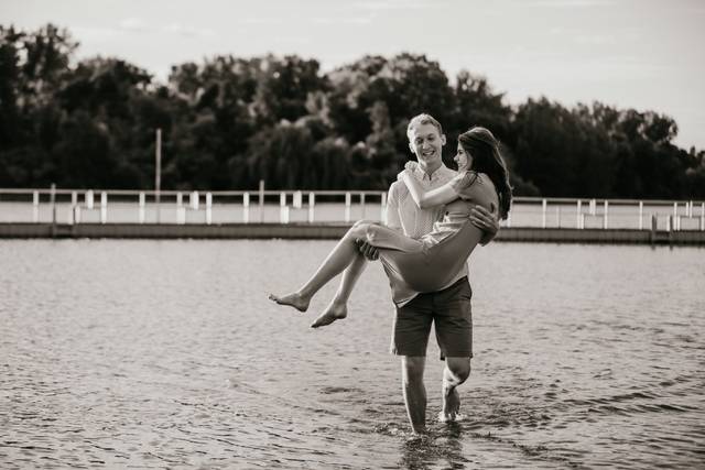 Hannah +andHenrik in the water