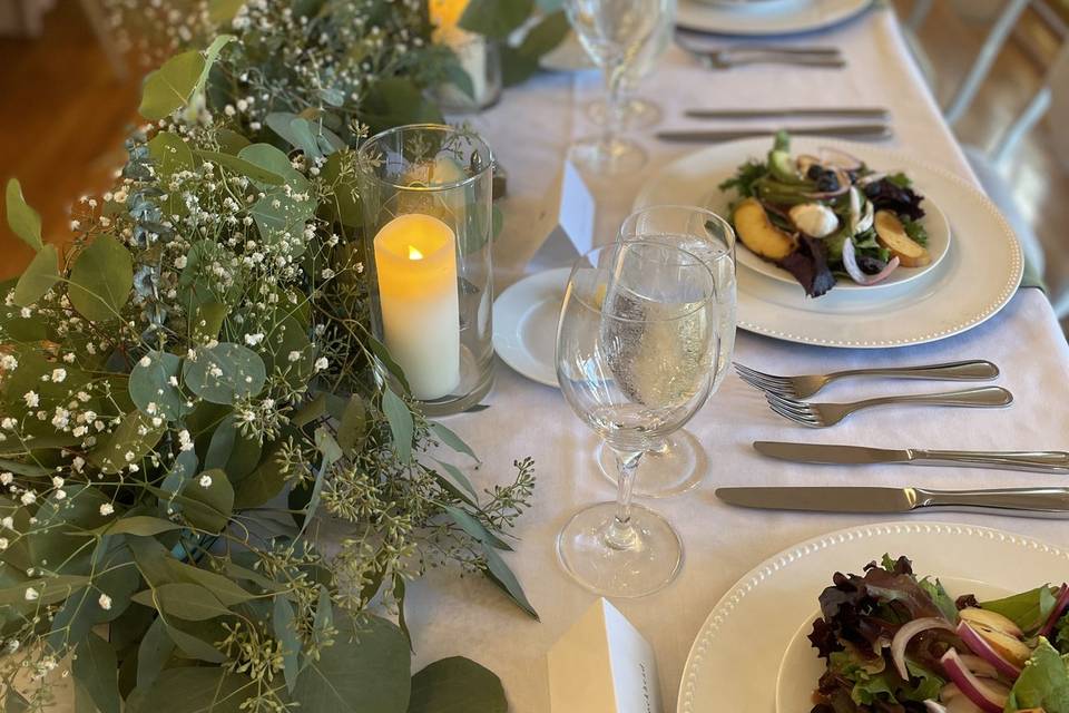 Table scape with greenery