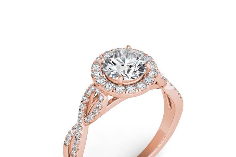S. Kashi & Sons engagement ring in rose gold