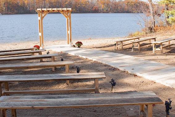 Fall wedding at the beach