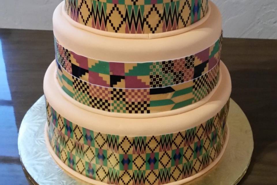 Kente wedding cake