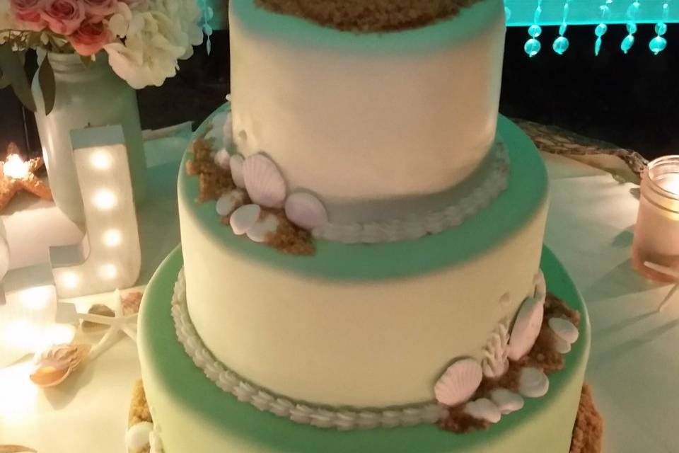 Mint ombre wedding cake