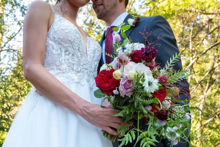 Jewel toned bridal bouquet
