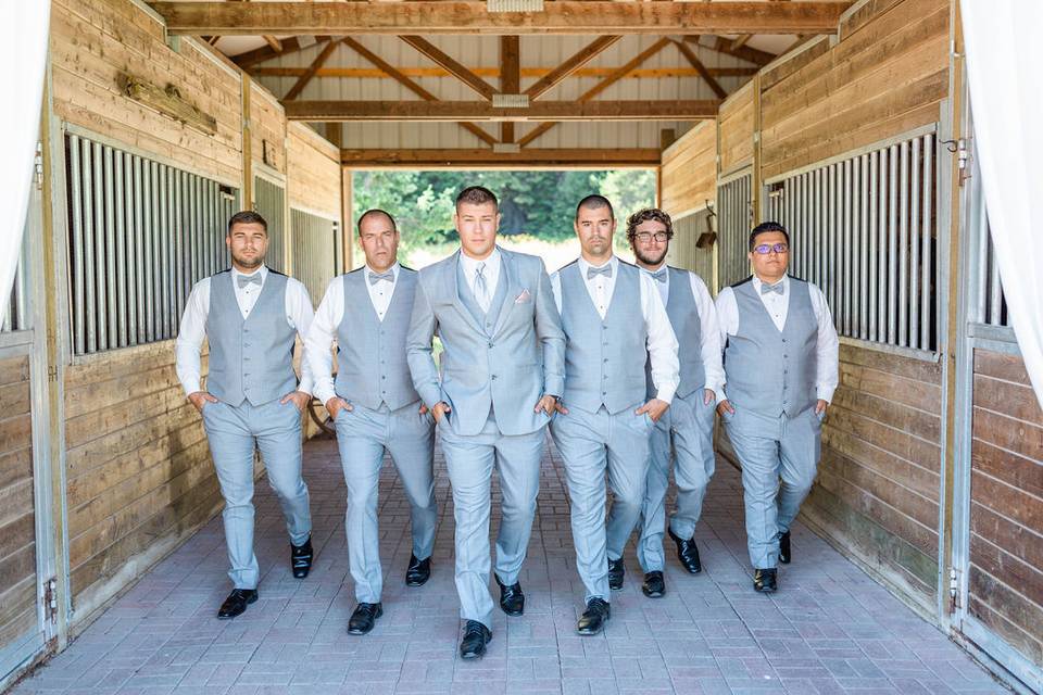 Groomsmen walking