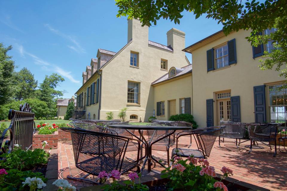 Patio in rear of Manor