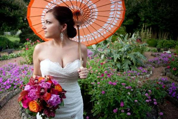 Bride and her bouquet