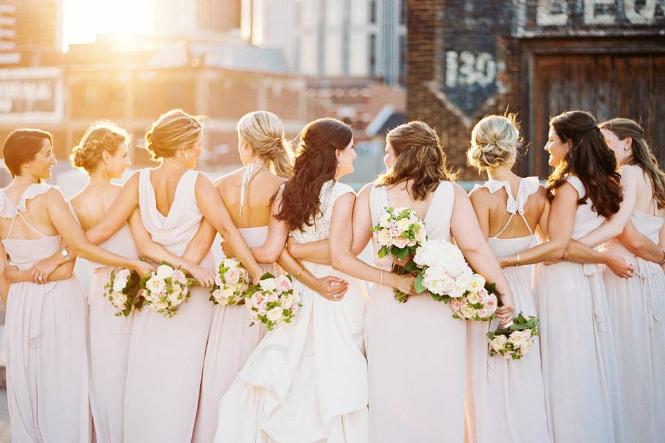 Girls looking out at the sunset