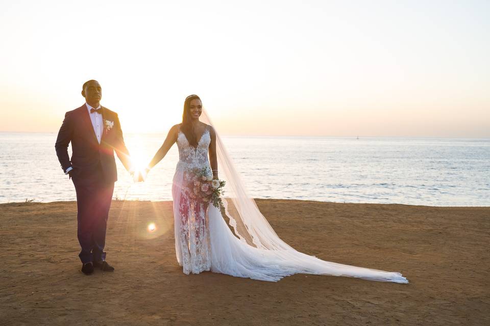 Wedding sunset cliffs