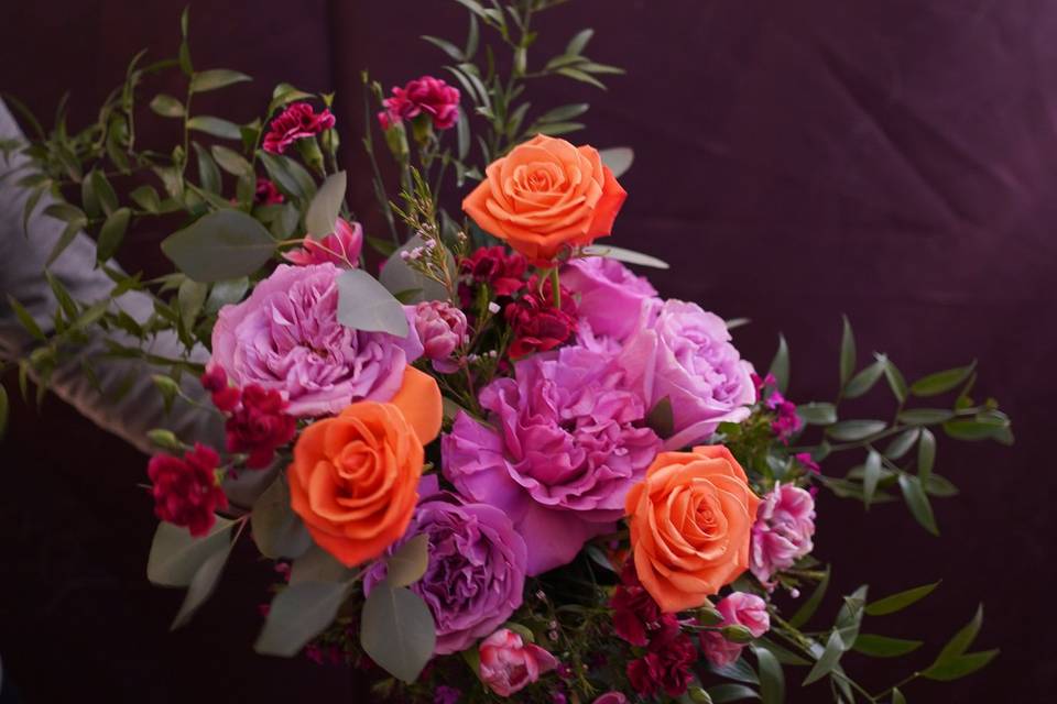 Purple and orange flowers