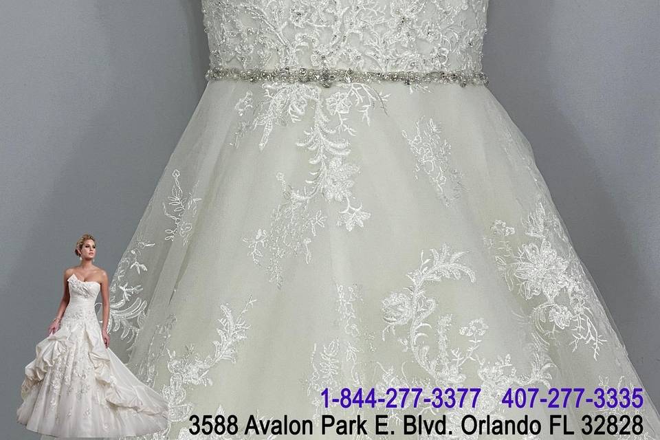 Wedding gown processed