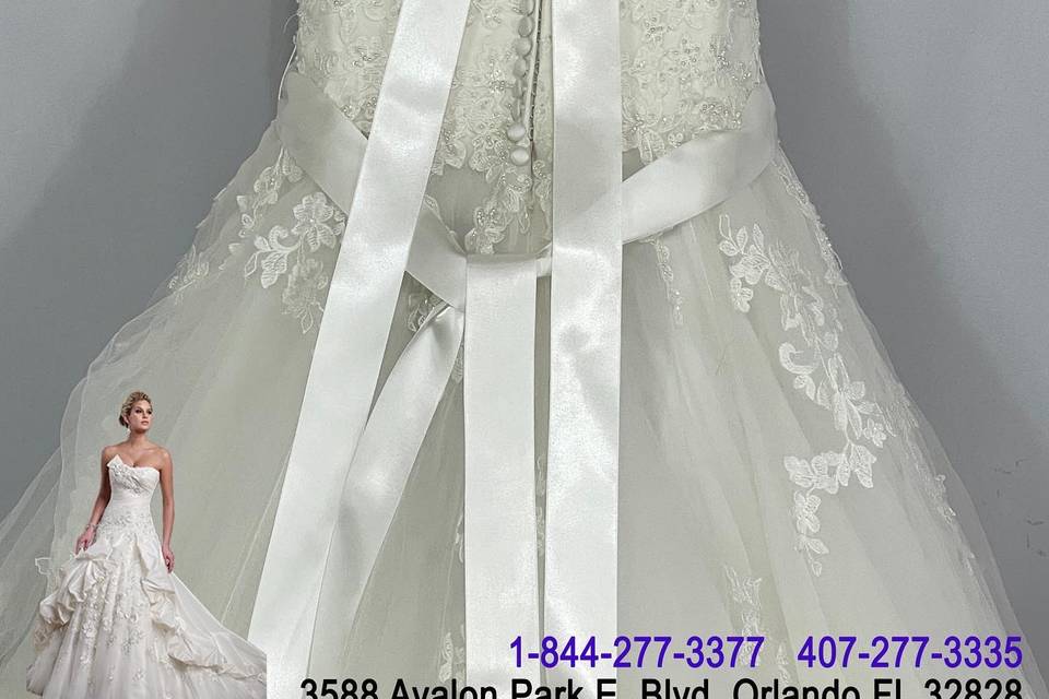 Wedding gown processed